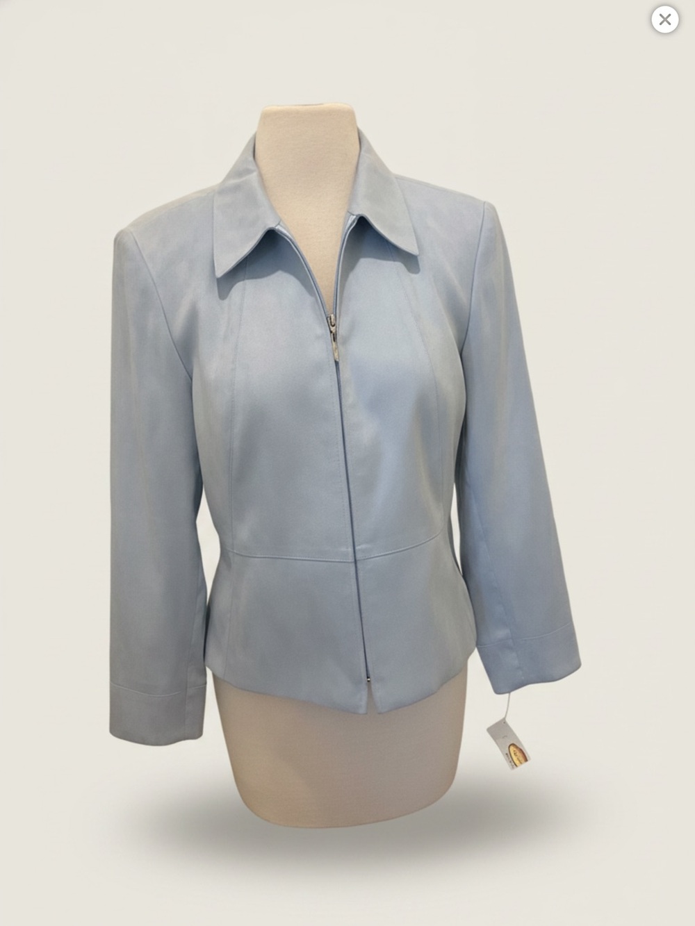 Talbots Pale Blue Zip-Front Jacket